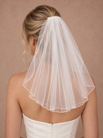 Voile de mariée court blanc – 55 cm