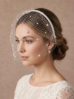 Voilette de mariée à perles avec serre-tête