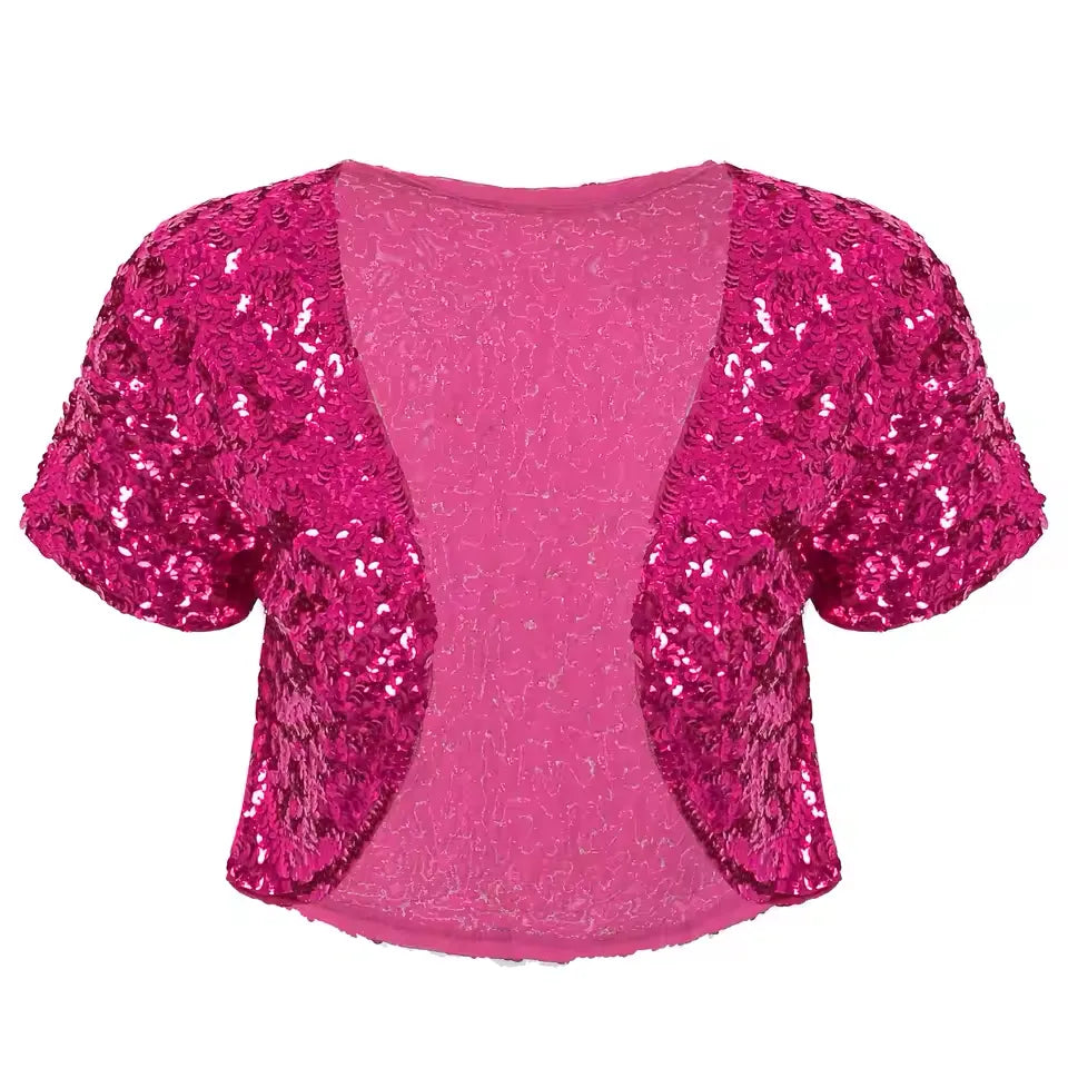 Bolero mariage paillette Fuchsia