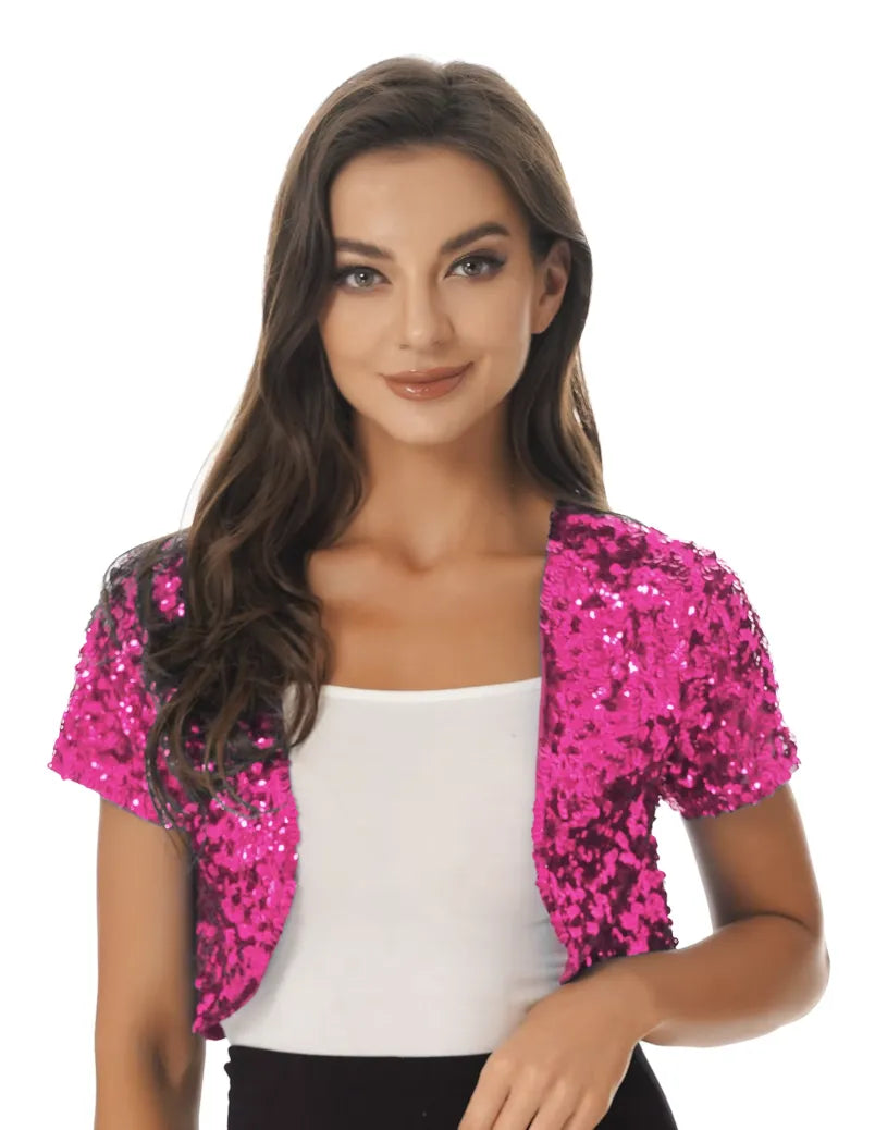 Bolero mariage paillette Fuchsia