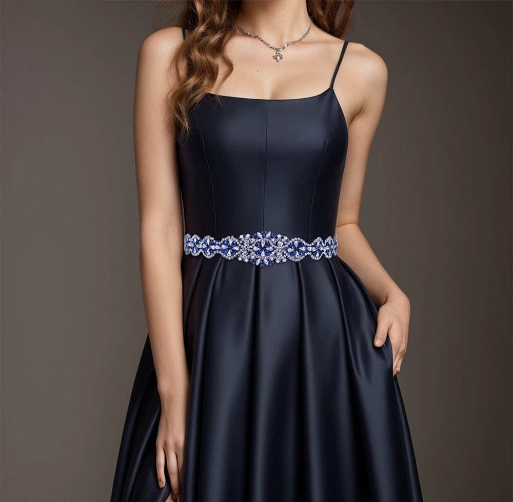 Détails de Ceinture Bleu pour Robe de Mariée