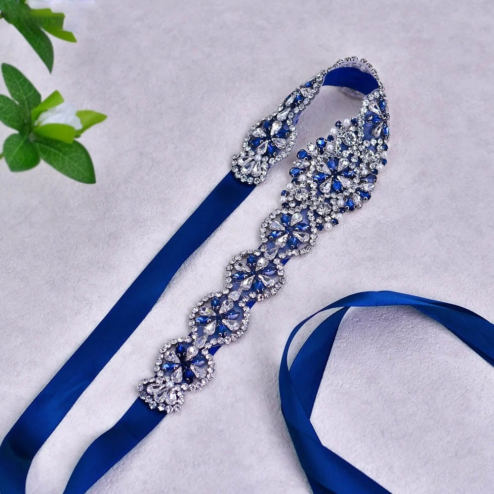Ceinture Bleu pour Robe de Mariée vue de face
