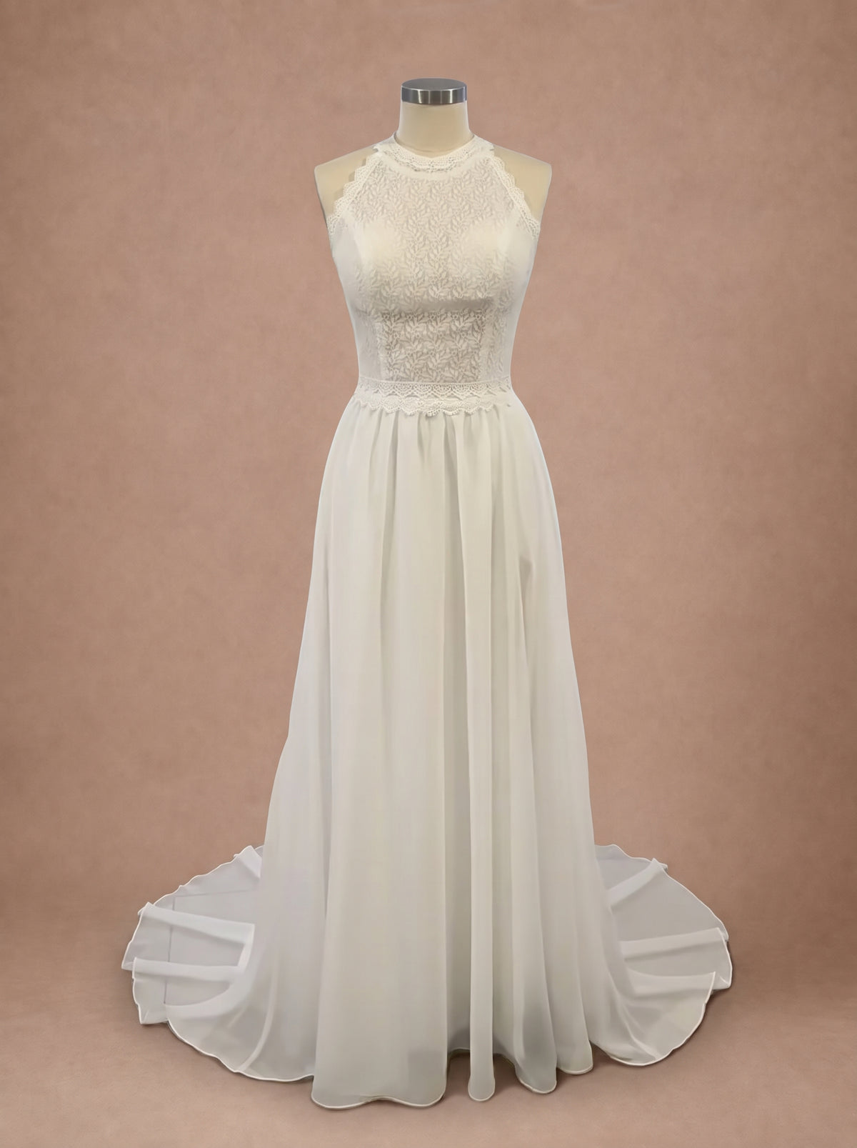 Robe bohème pour mariage civil — Mannequin — face entière