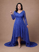 Robe de mariée bohème bleue pour femme ronde — Modèle — face