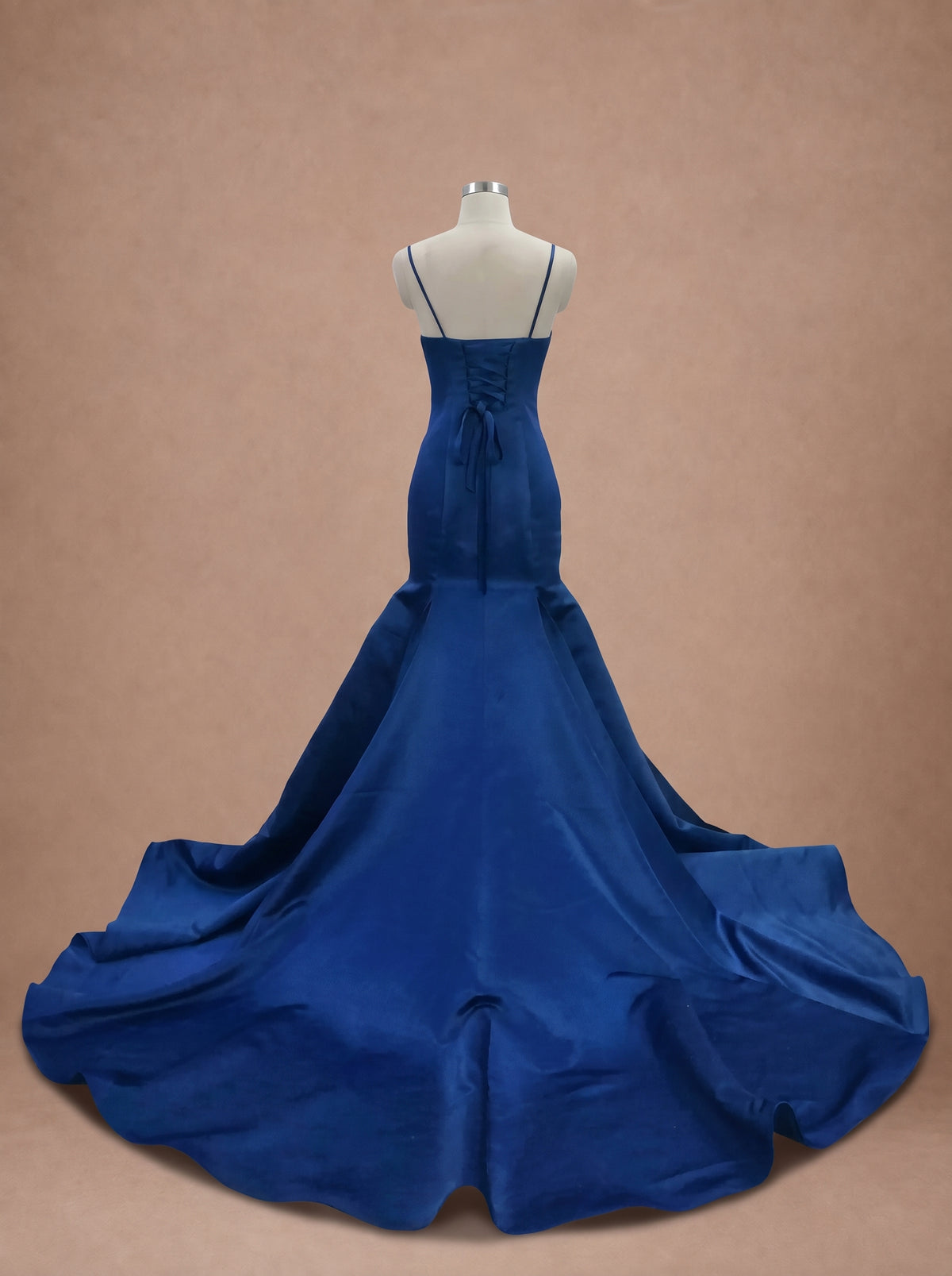 Robe de mariée sirène bustier bleu — Mannequin — dos entier