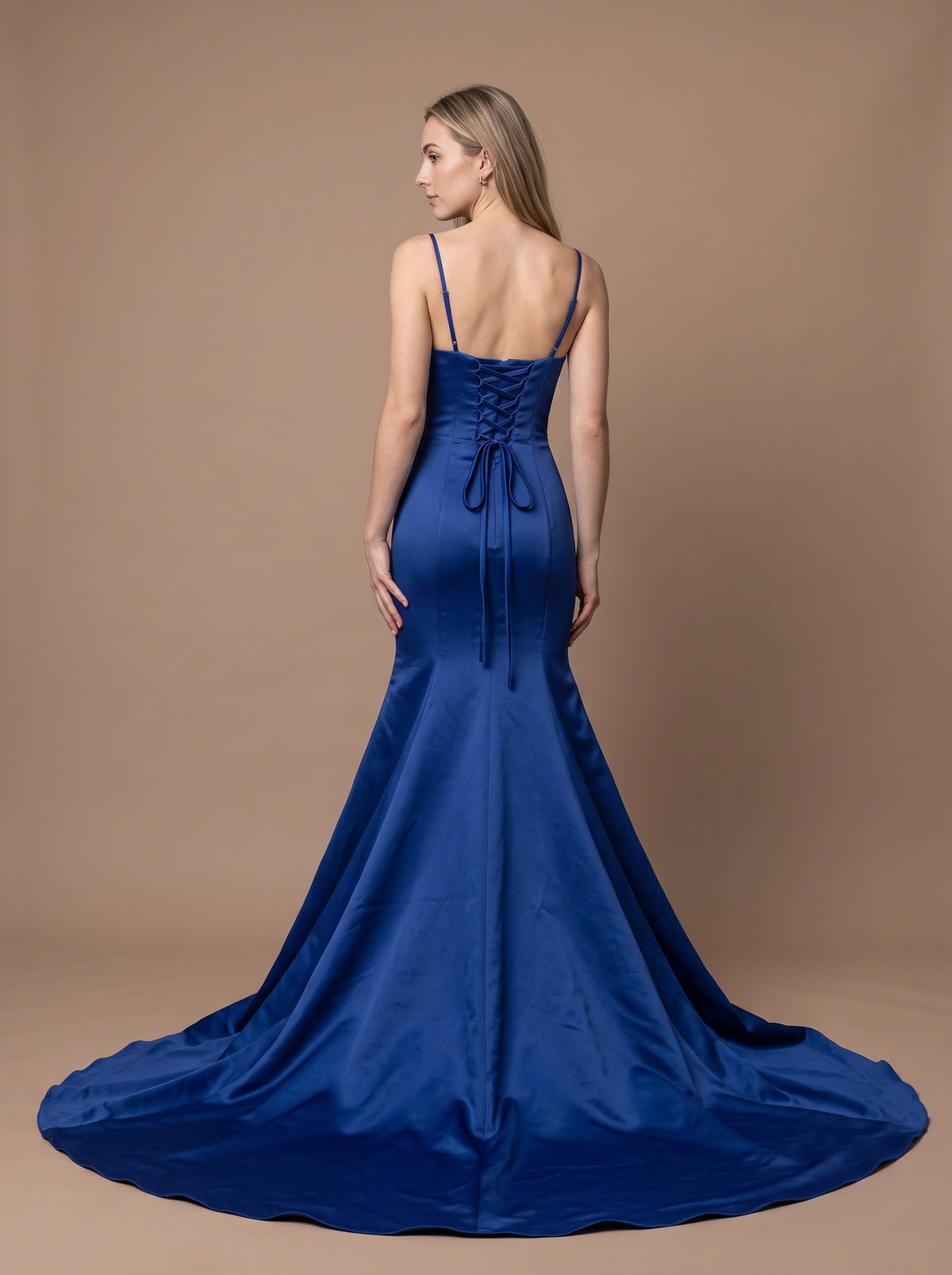 Robe de mariée sirène bustier bleu — Modèle — dos
