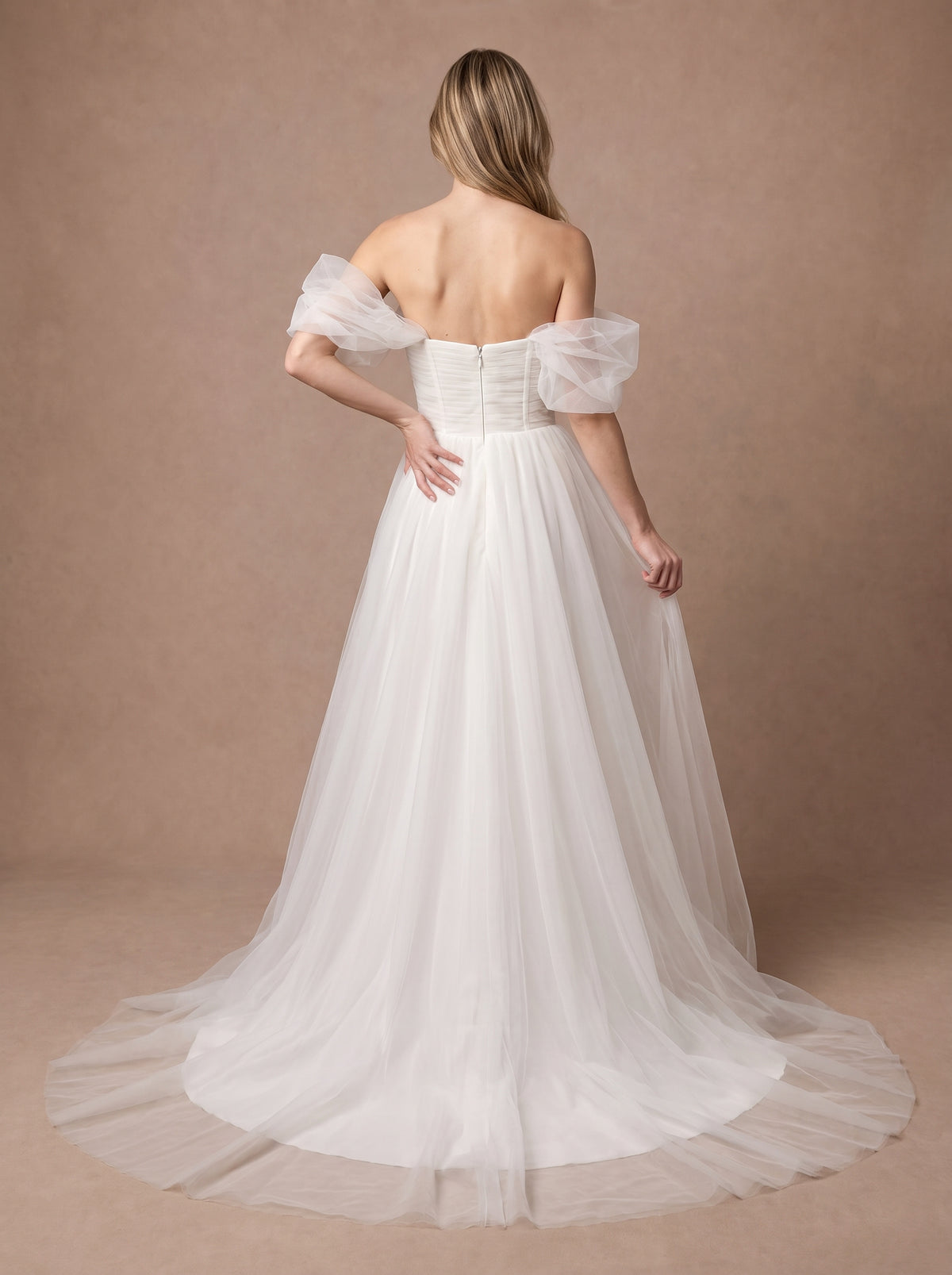 Robe de mariée bustier fluide en tulle — Modèle — dos