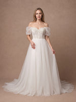 Robe de mariée bustier fluide en tulle — Modèle — face