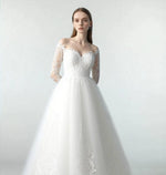 Robe de mariée classique manches longue