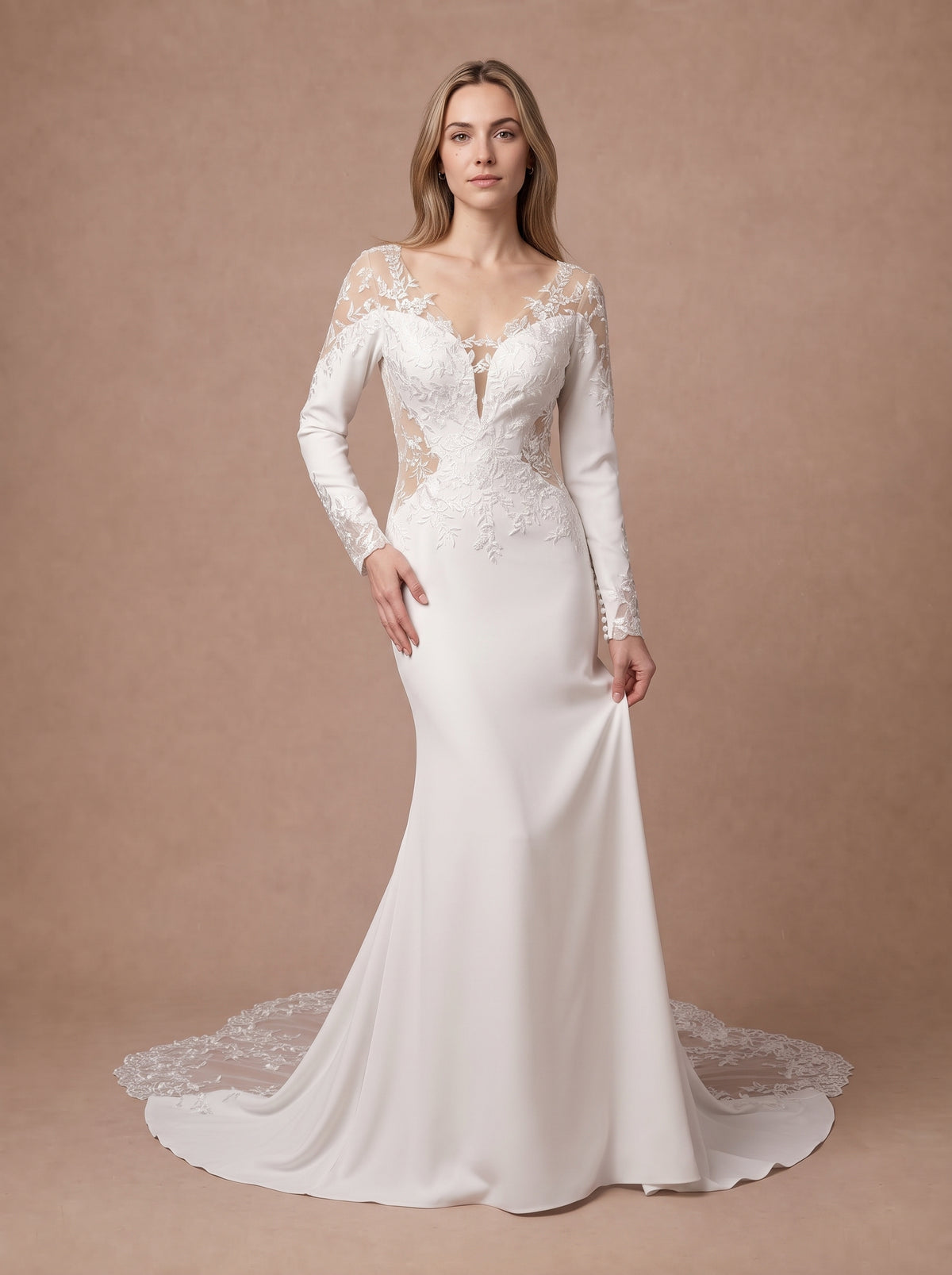 Robe de mariée Forme Sirène Trompette — Modèle — face