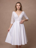 Robe de mariée mi-longue à manches 3/4 — Modèle — face