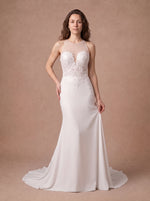 Robe de mariée moulante dos nu en dentelle — Modèle — face