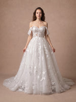 Robe de mariée princesse sexy à bustier en dentelle — Modèle — face