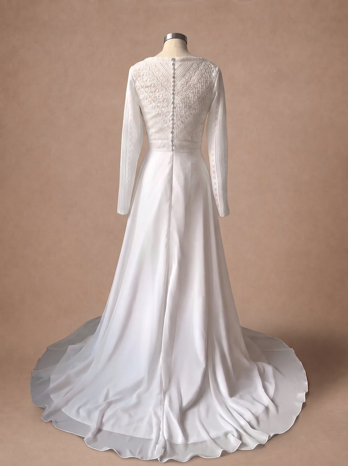 Robe de mariée vintage romantique — Mannequin — dos entier