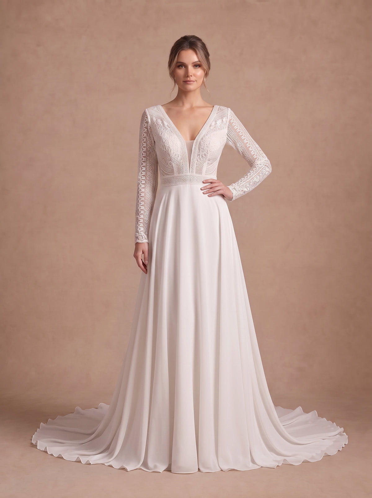 Robe de mariée vintage romantique — Modèle — face